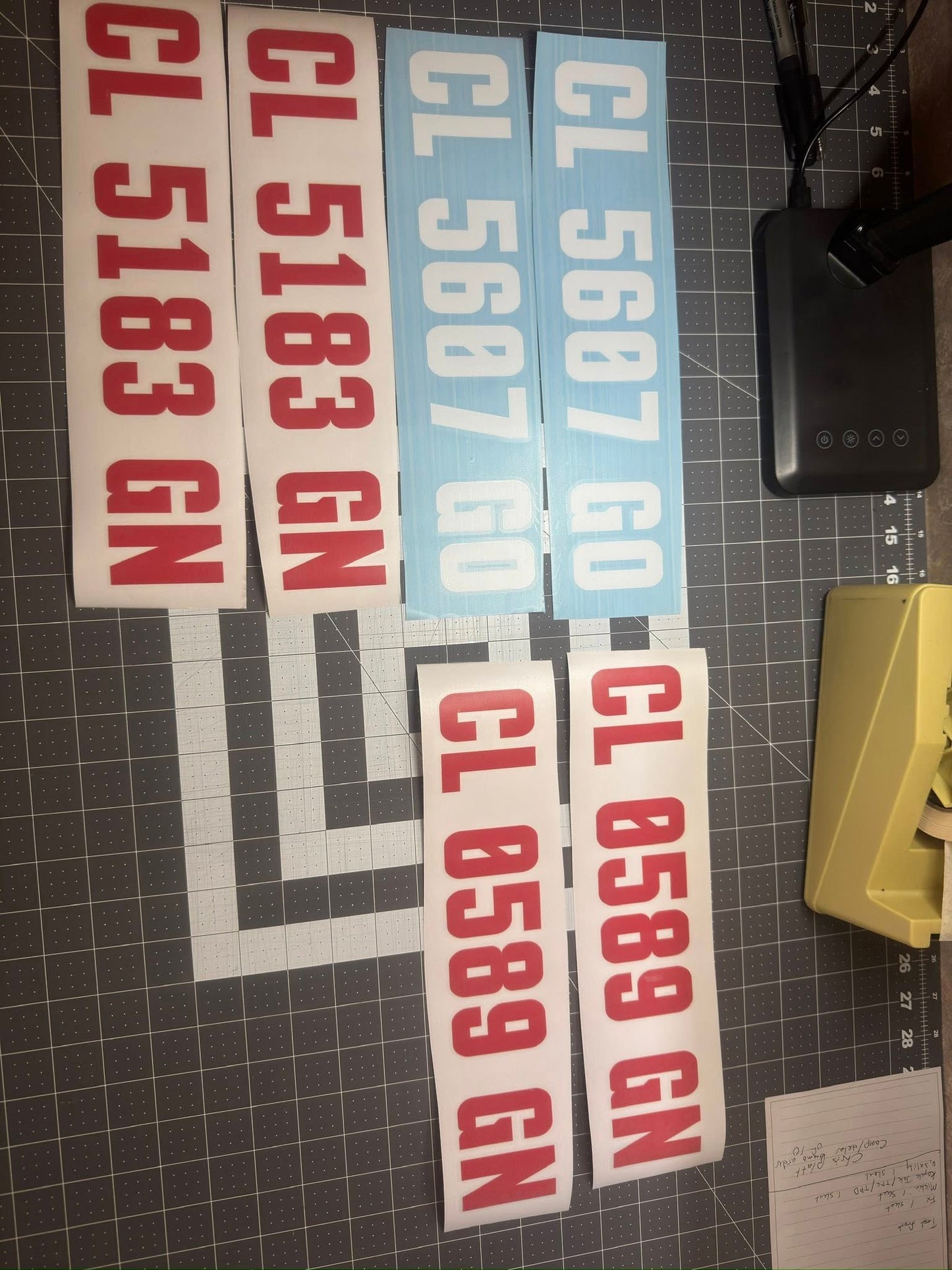 Kayak/Boat Registration Numbers